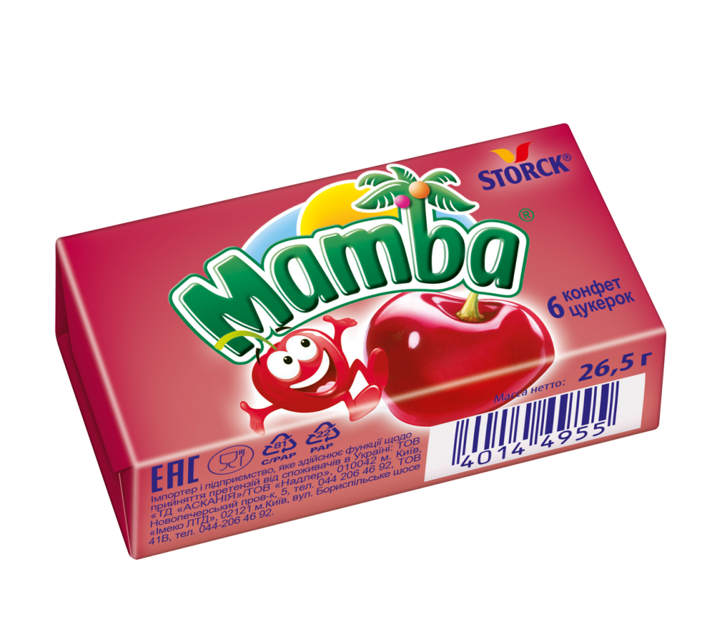 Жевательные конфеты Mamba Ассорти, 27г