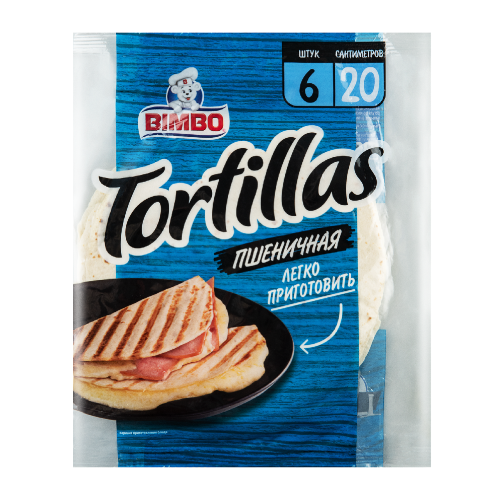 Лепешка Bimbo из пшеничной муки тортилья 8Д, 228г