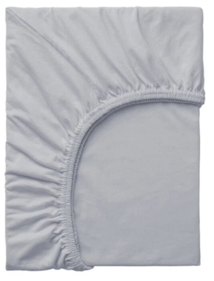 Tarrington House Простыня серая страйп сатин на резинке, 160 x 200см