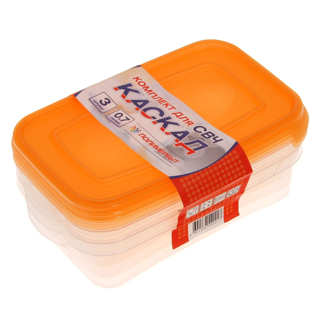 Контейнер Полимербыт 54001 700 мл светло-зеленый 3 шт