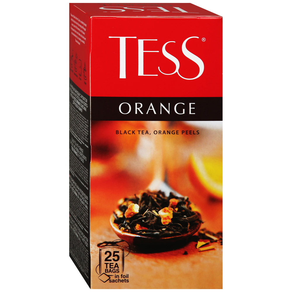 Чай tess. Black Tea Tess Orange 25 пакетиков. Чай черный Тесс Санрайз 25 пакетиков. Чай черный Tess Orange. Чай Тесс Плэжа черный 100г.