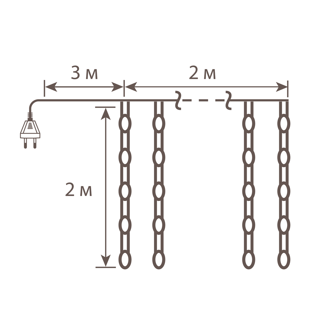 Электрогирлянда Glos световой занавес нано 169Led, 2 x 2м