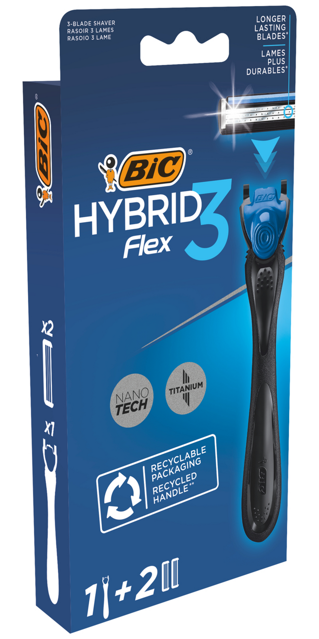 Станок для бритья Bic Flex 3 Hybrid (2 кассеты)
