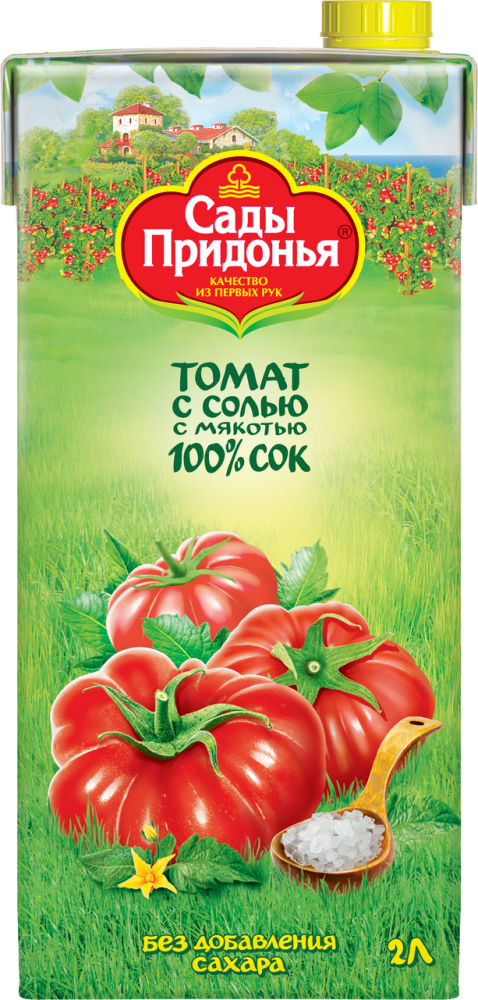 Сок Сады Придонья Томатный с солью с мякотью 2 л