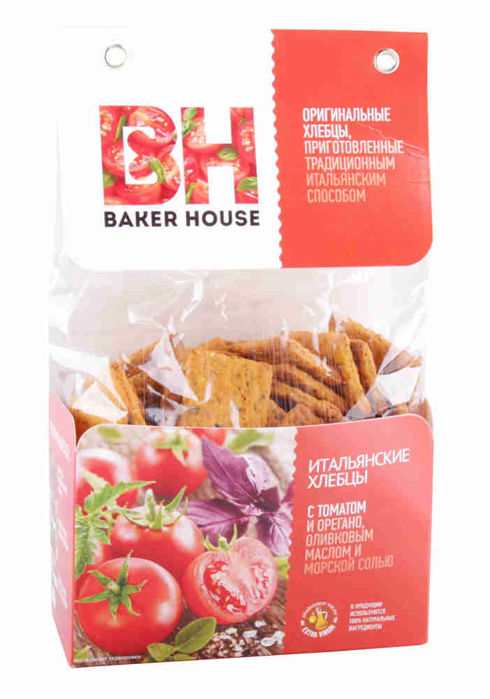 Хлебцы Baker House Итальянские с томатом орегано оливковым маслом и морской солью 250 г