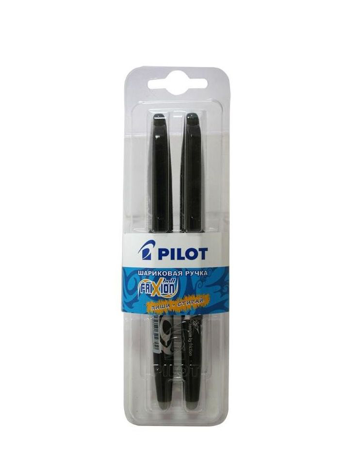 Ручки Pilot Frixion стираемые гелевые с грипом черные, 2шт