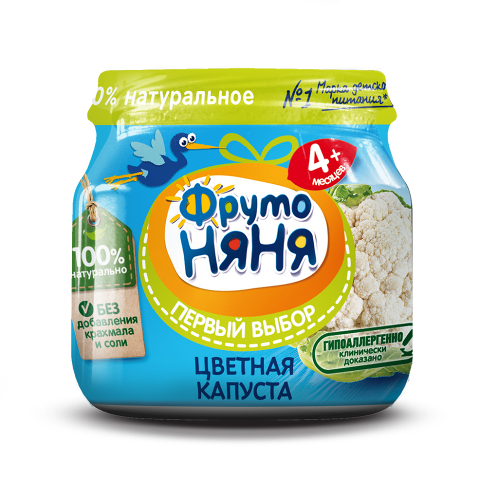 Пюре ФрутоНяня из цветной капусты для детей с 4месяцев, 80г