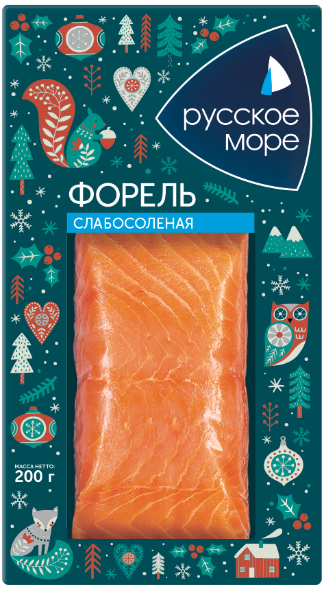 Форель Русское море кусок слабосоленая, 200г