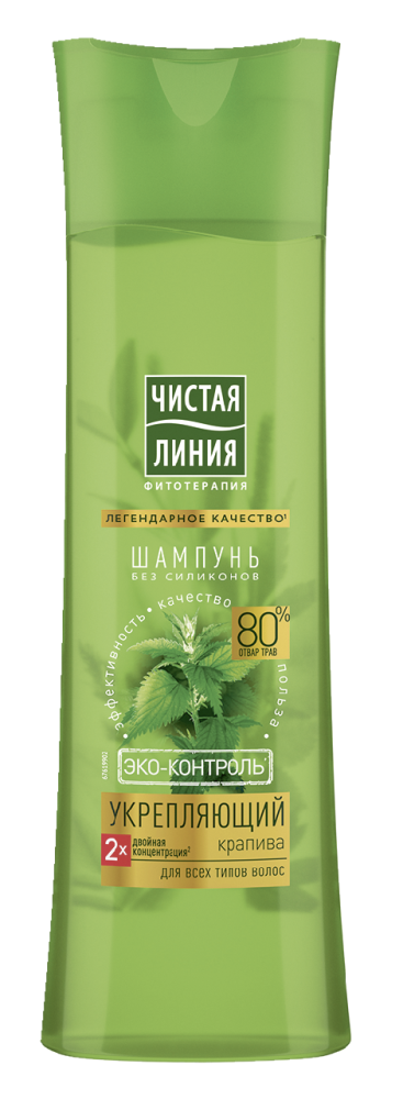 Шампунь Чистая линия укрепляющий отвар целебных трав для всех типов волос, крапива 400мл