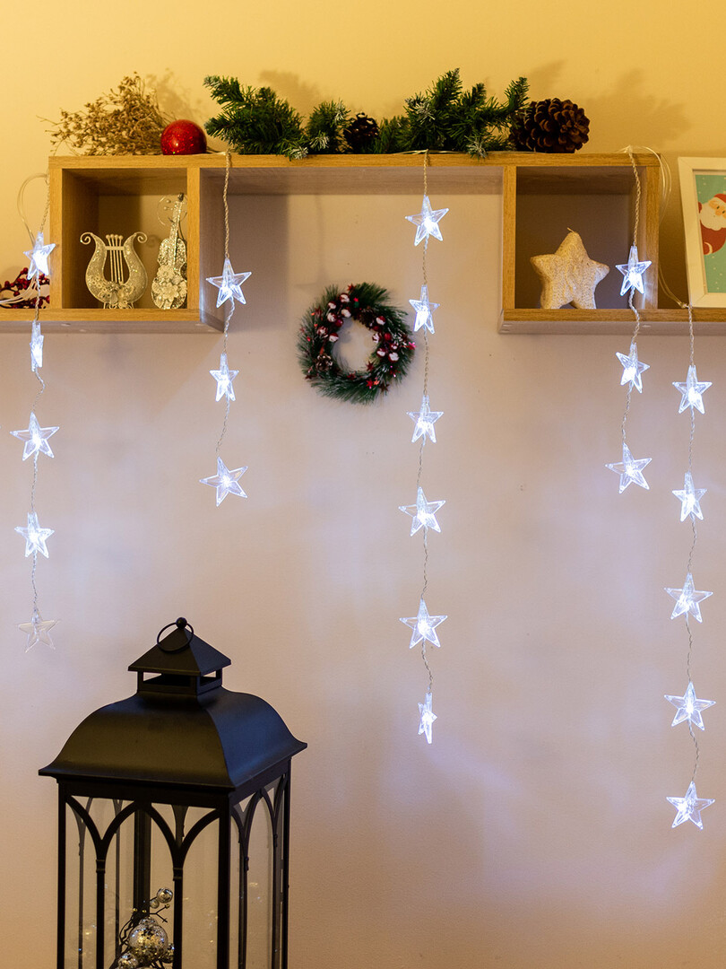 Гирлянда занавес Glos 43Led холодный белый, 2.5 х 0.9м