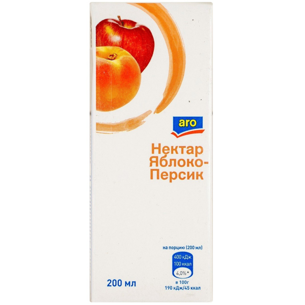 Нектар Aro яблоко-персик 200 мл