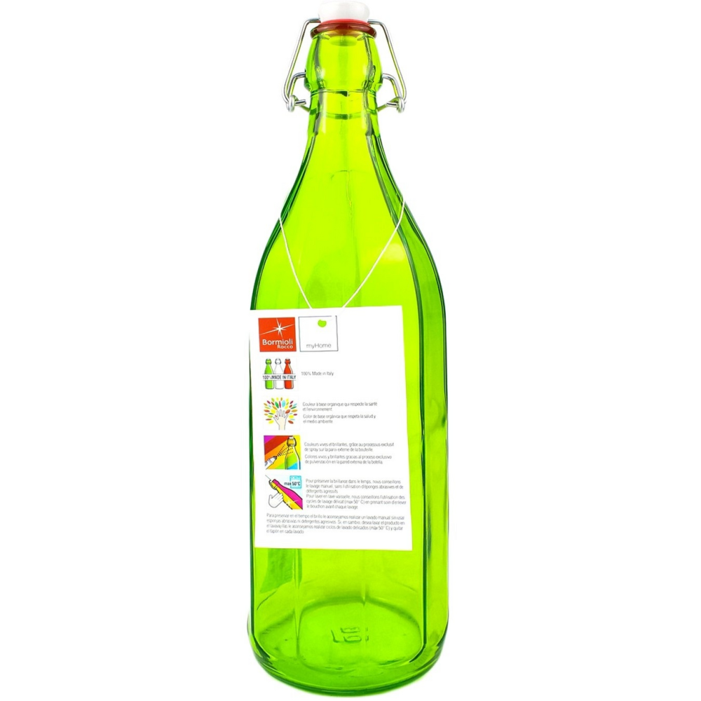 Бутылка Bormioli Rocco Oxford с пробкой цветная стеклянная 1 л в ассортименте