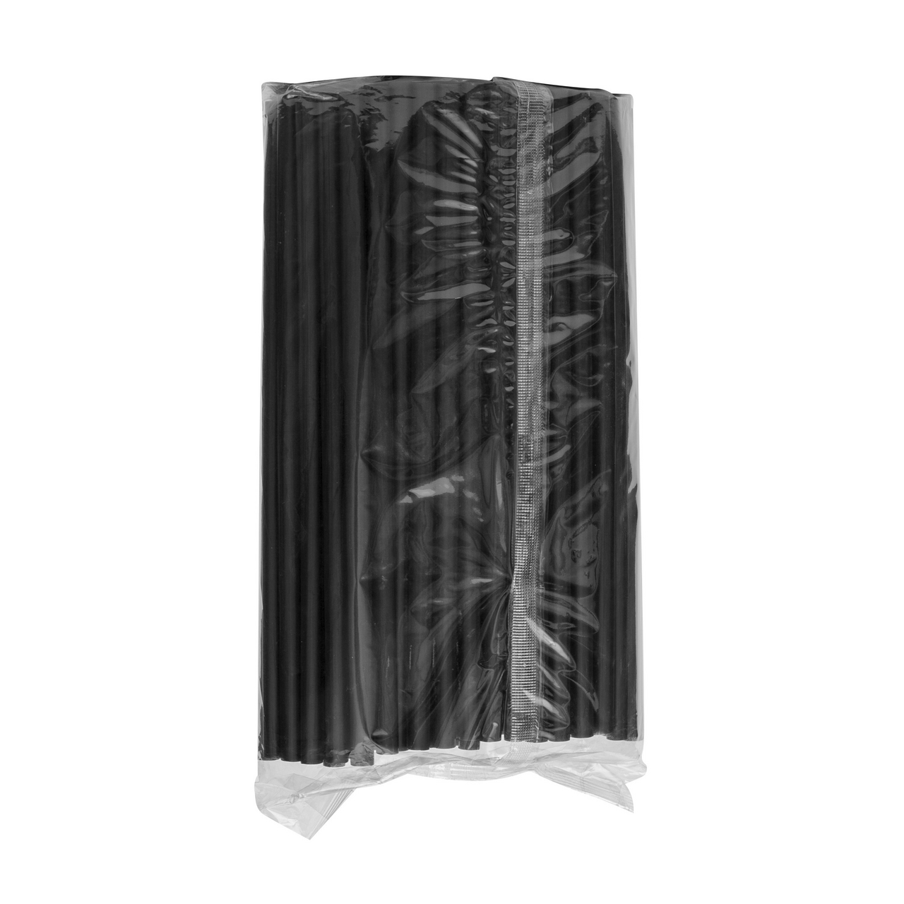 Трубочки для коктейлей пластиковые черные 0.8см, 150шт