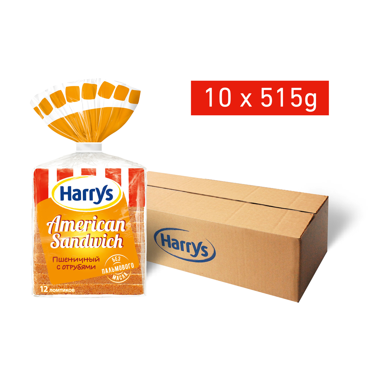 Хлеб Harry's American Sandwich Сандвичный пшеничный с отрубями 515г