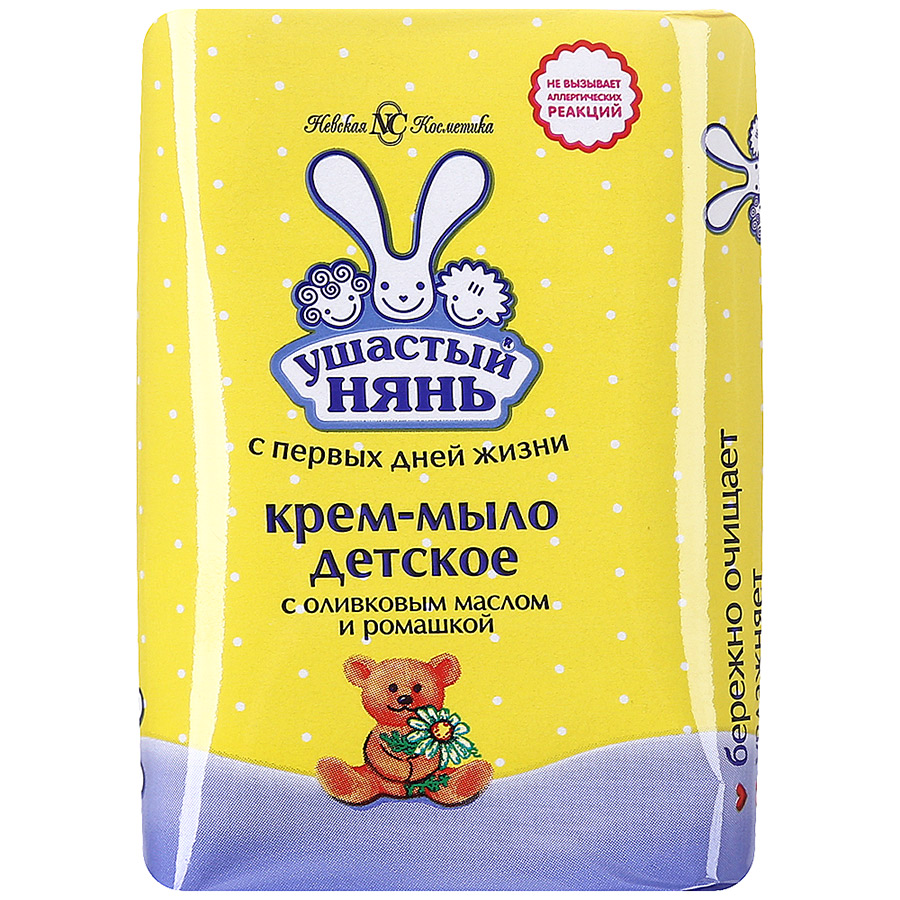 Крем-мыло детское Ушастый нянь с оливковым маслом и ромашкой 90 г