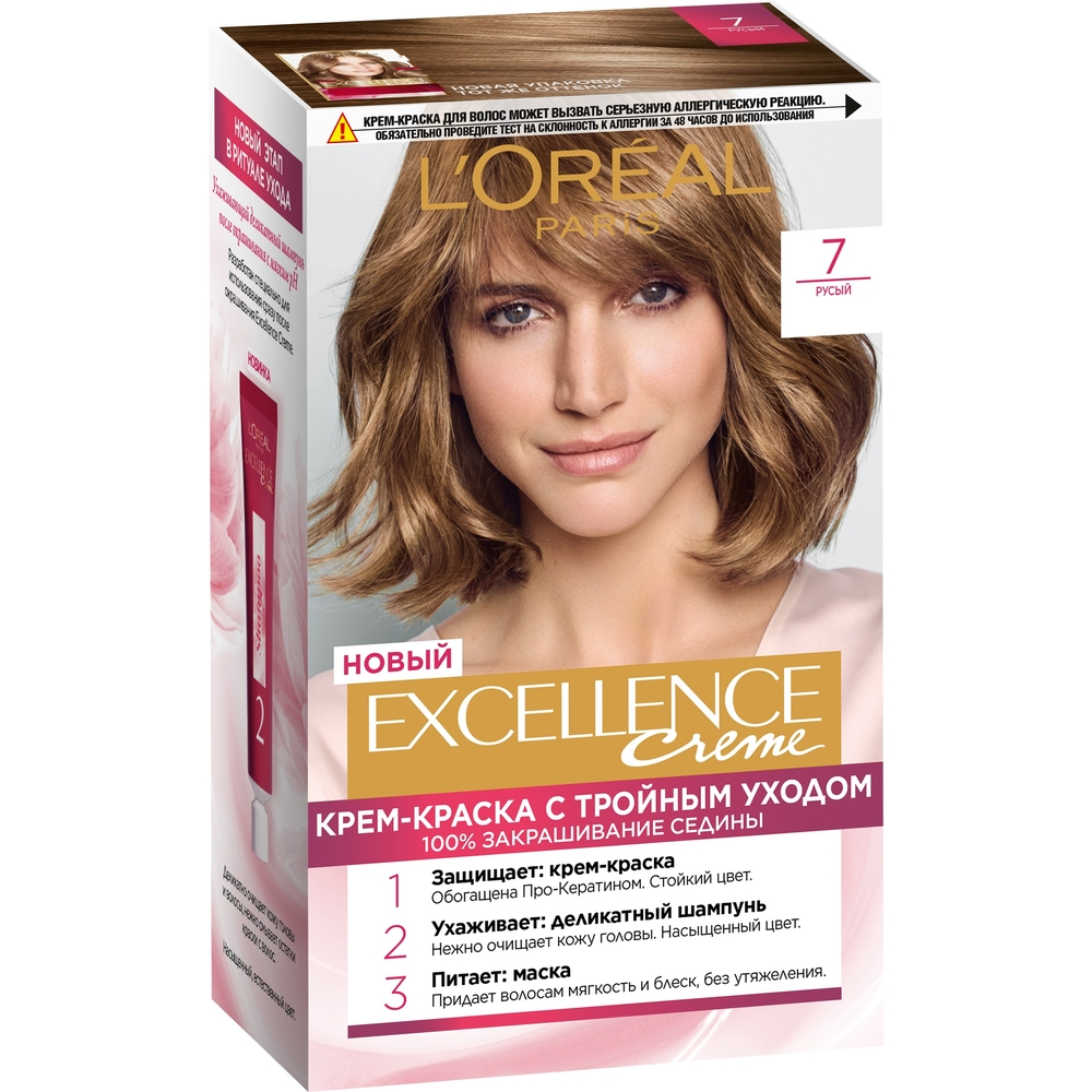 Стойкая крем-краска для волос L'Oreal Paris Excellence Русый оттенок 7