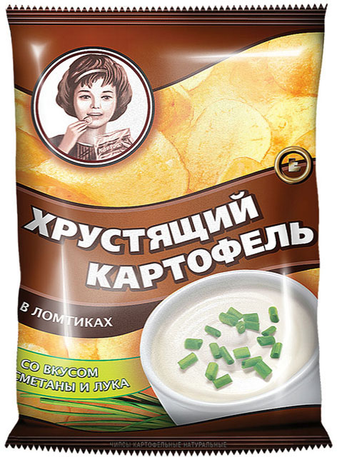 Чипсы Хрустящий картофель со вкусом сметаны и лука, 160г