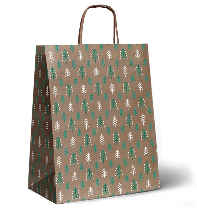 Сумка подарочная Архбум-Упак елки, 25 x 32 x 11см Сумка подарочная Архбум-Упак елки, 25 x 32 x 11см