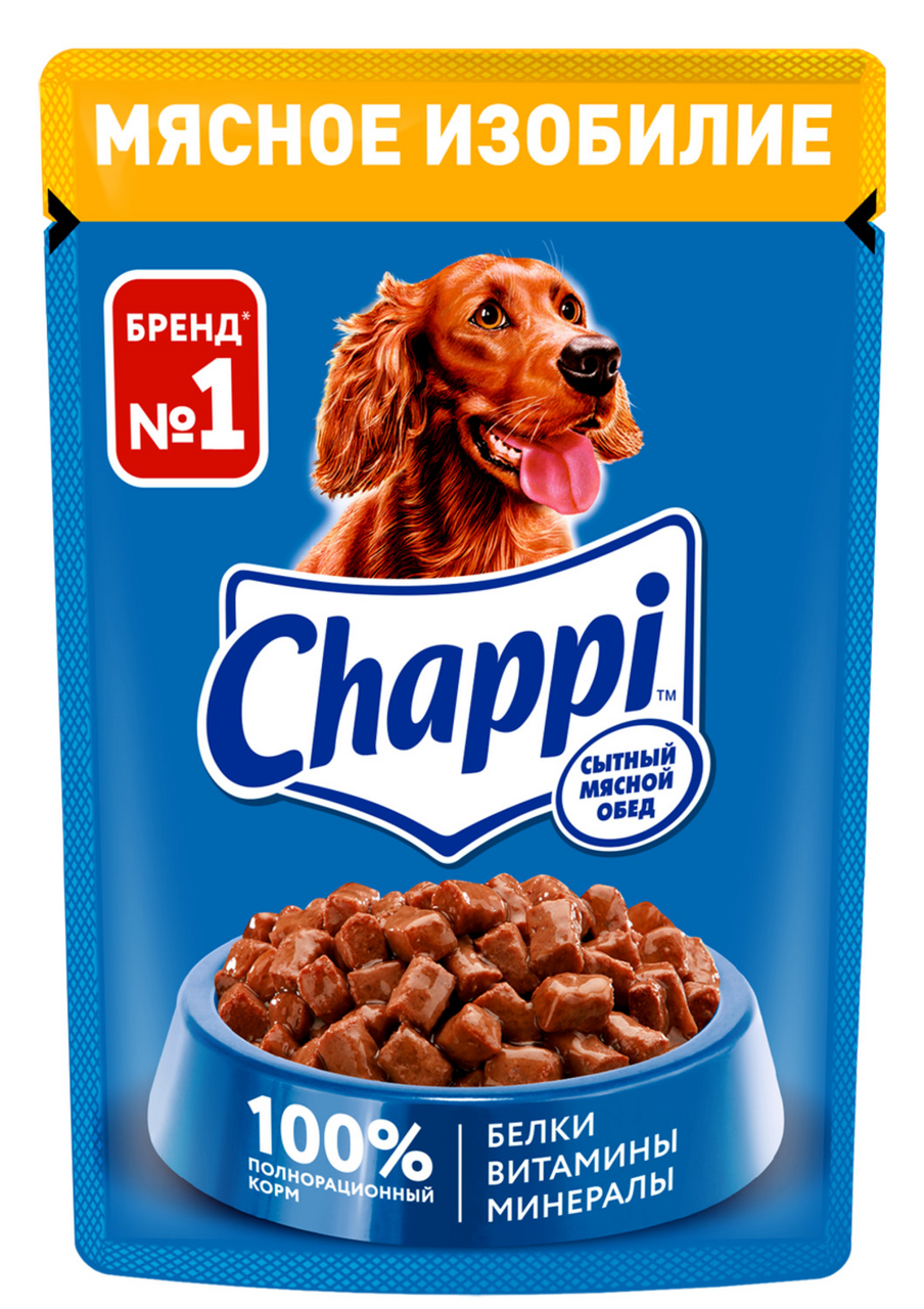 Корм влажный Chappi Сытный мясной обед Мясное изобилие для собак 85 г