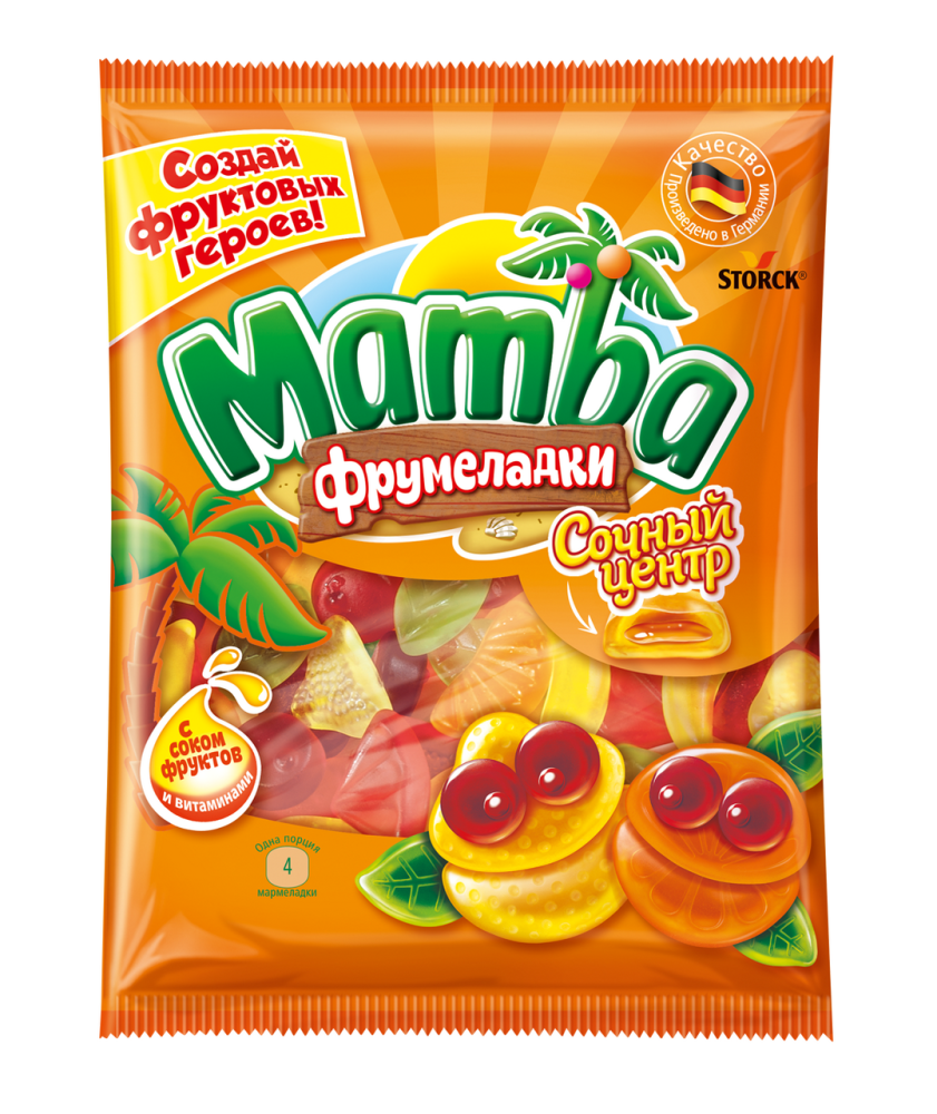 Мармелад Mamba Фрумеладки Сочный центр жевательный, 140г