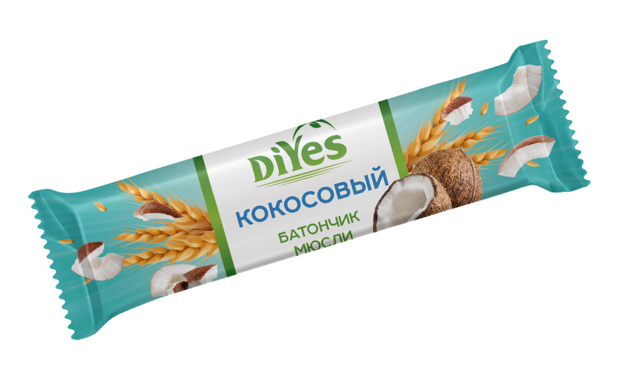 Батончик-мюсли DiYes кокосовый, 25г