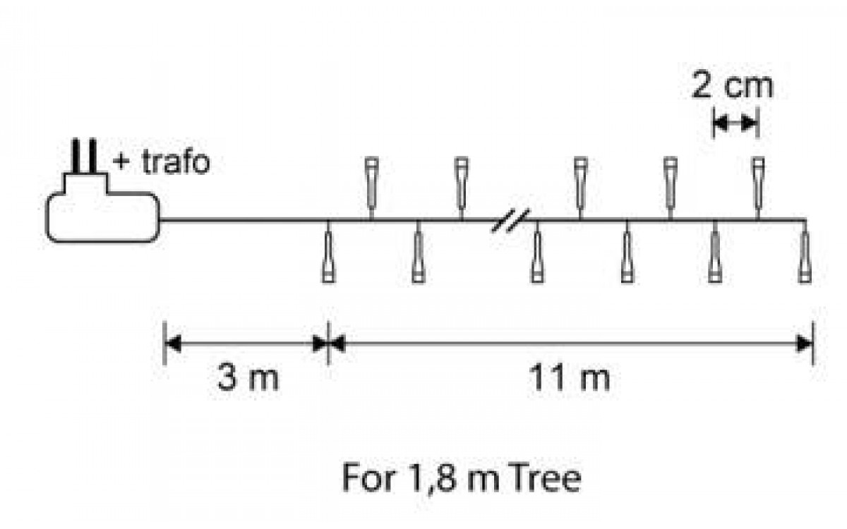 Гирлянда нить Luca Lighting теплый белый 550Led, 11м