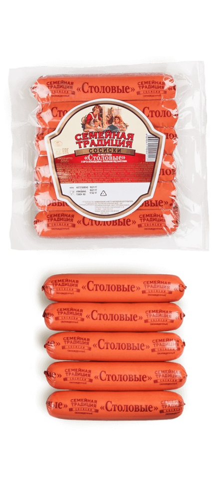 Сосиски Тавр Столовые, ~3кг