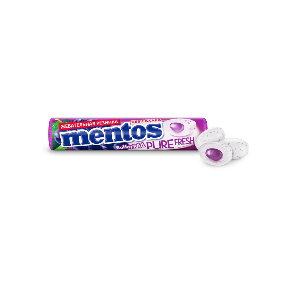 Жевательная резинка Mentos Pure Fresh вкус Виноград, 16г
