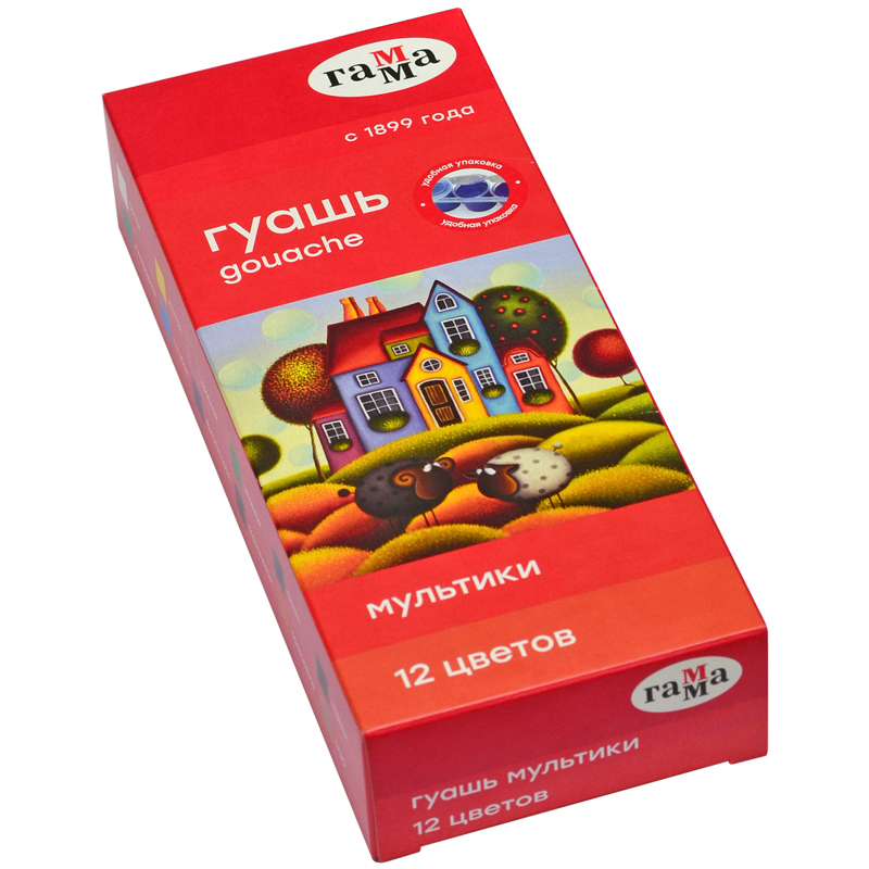 Гуашь Гамма Мультики 12 цветов, 15мл