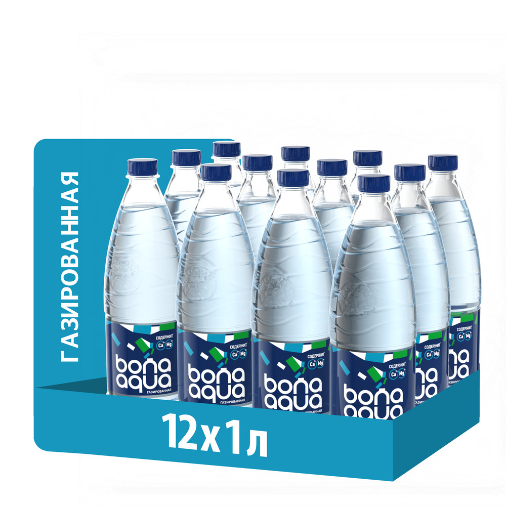 Вода BonaAqua газированная, 1л