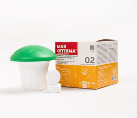 Таблетки Мак оптима для дезинфекции бассейна 4в1, 2шт