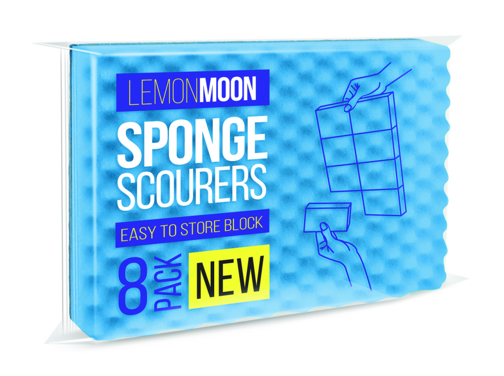 Губка для посуды отрывная Lemon Moon, 8шт