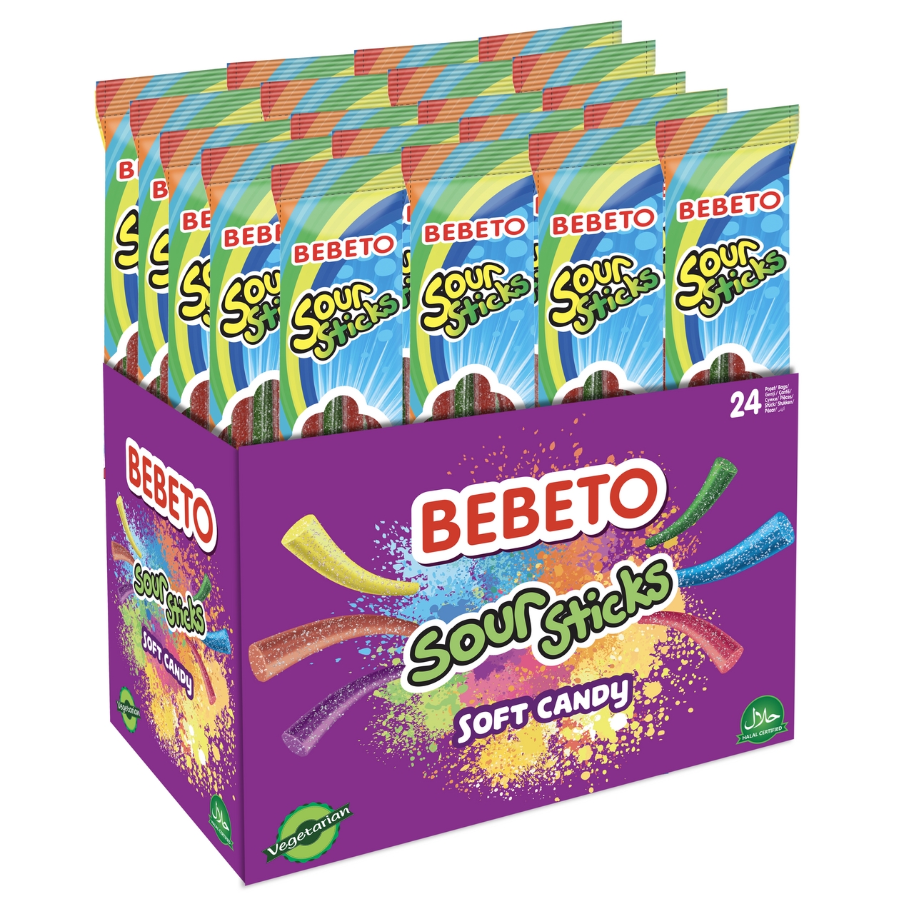 Мармелад жевательный Bebeto Sour Sticks Тутти-фрутти, 30г