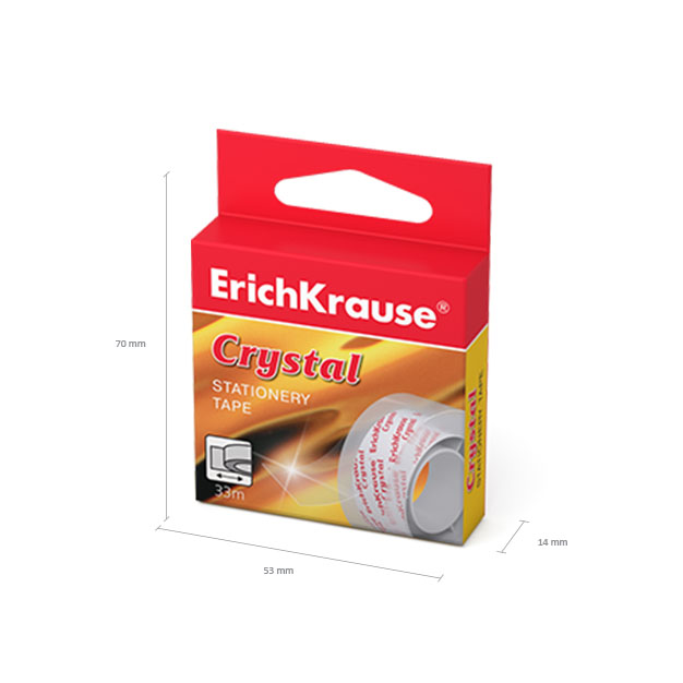 Лента Erich Krause Crystal клейкая, 12мм x 33м