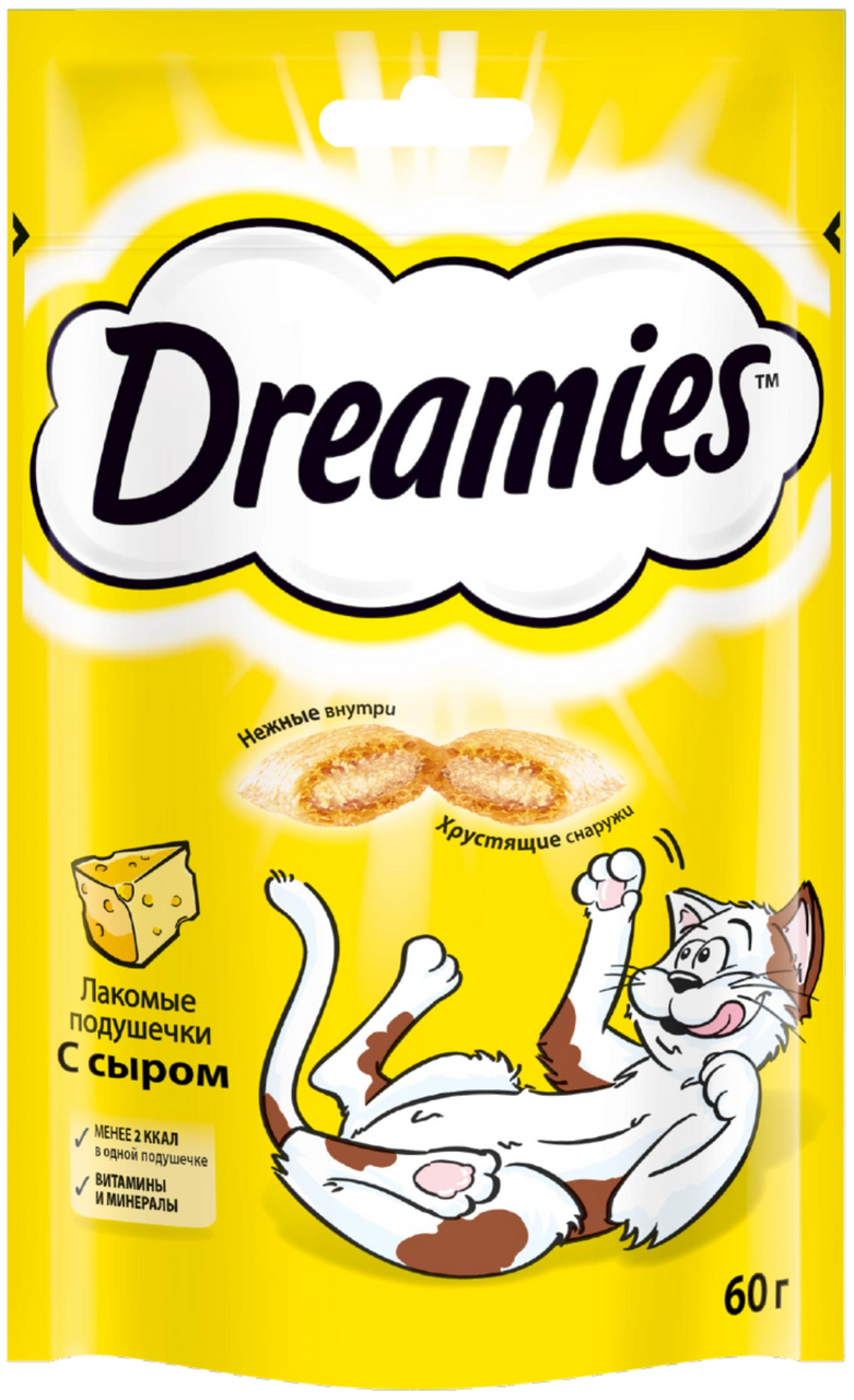 Лакомство Dreamies подушечки с сыром для взрослых кошек 60 г