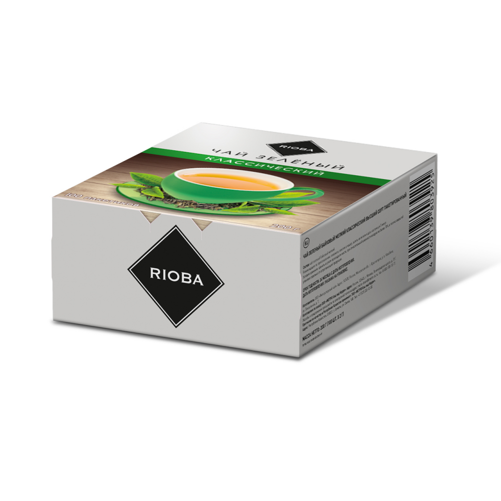 RIOBA Чай зеленый классический (2г x 100шт), 200г