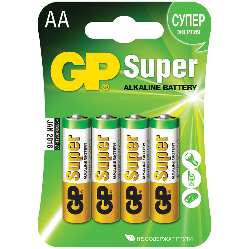 Батарейки GP Super AA, 4шт