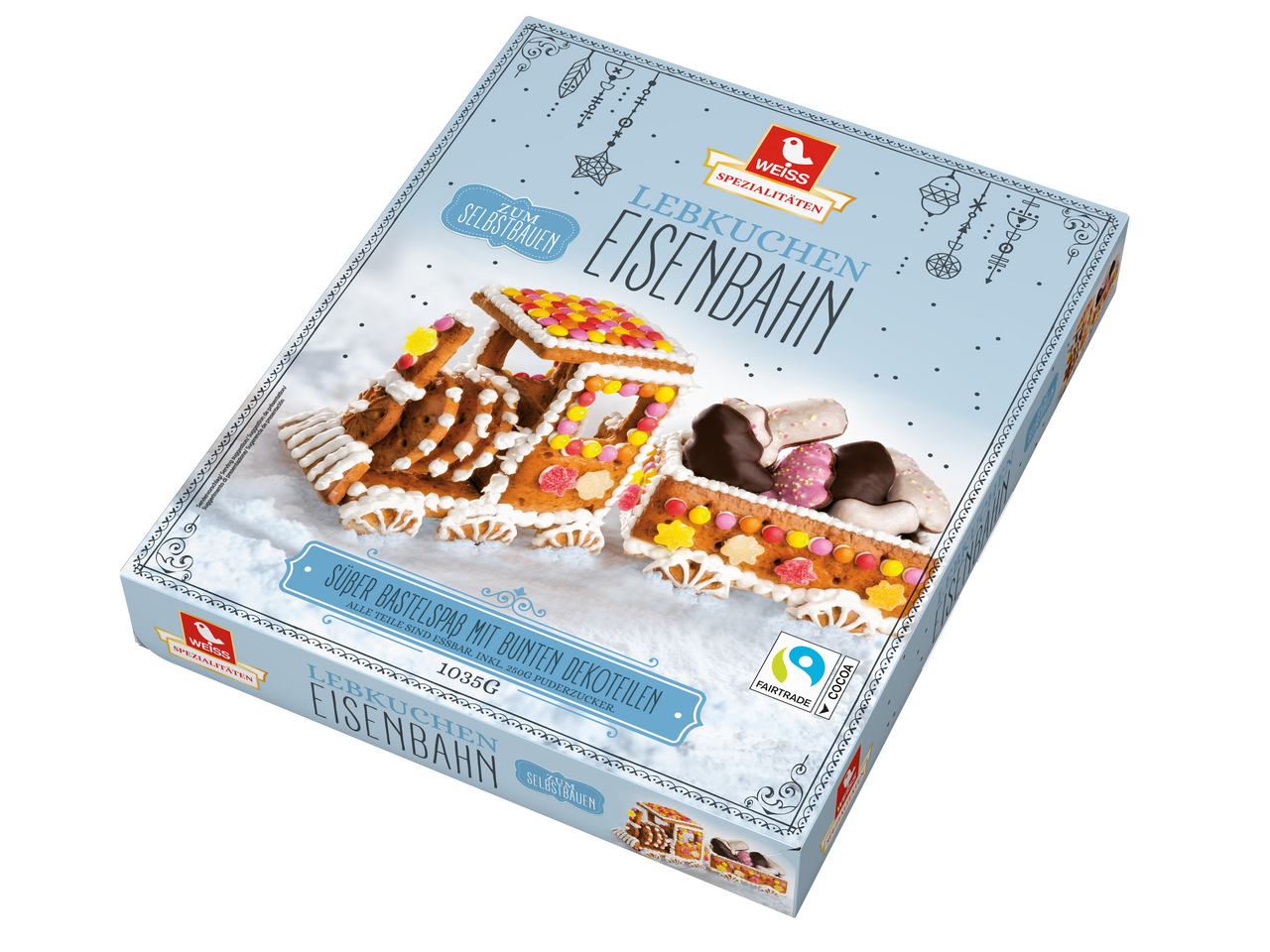 Набор новогодний Weiss Lebkuchen Eisenbahn Пряничный поезд, 1.035кг