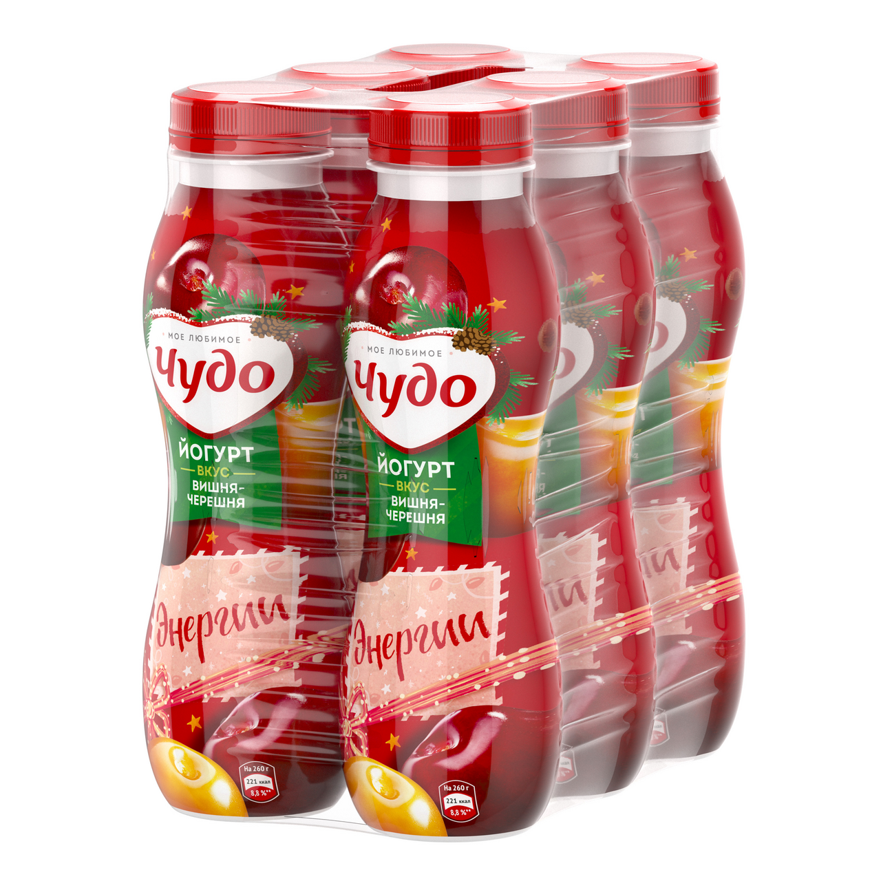 Йогурт питьевой Чудо вишня-черешня 1.9%, 260г Йогурт питьевой Чудо вишня-черешня 1.9%, 260г