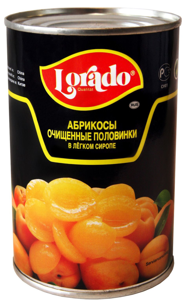 Абрикосы Lorado половинки в легком сиропе 410г