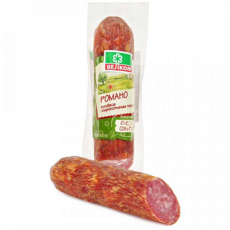 Колбаса сырокопченая Велком Романо полусухая 235 г