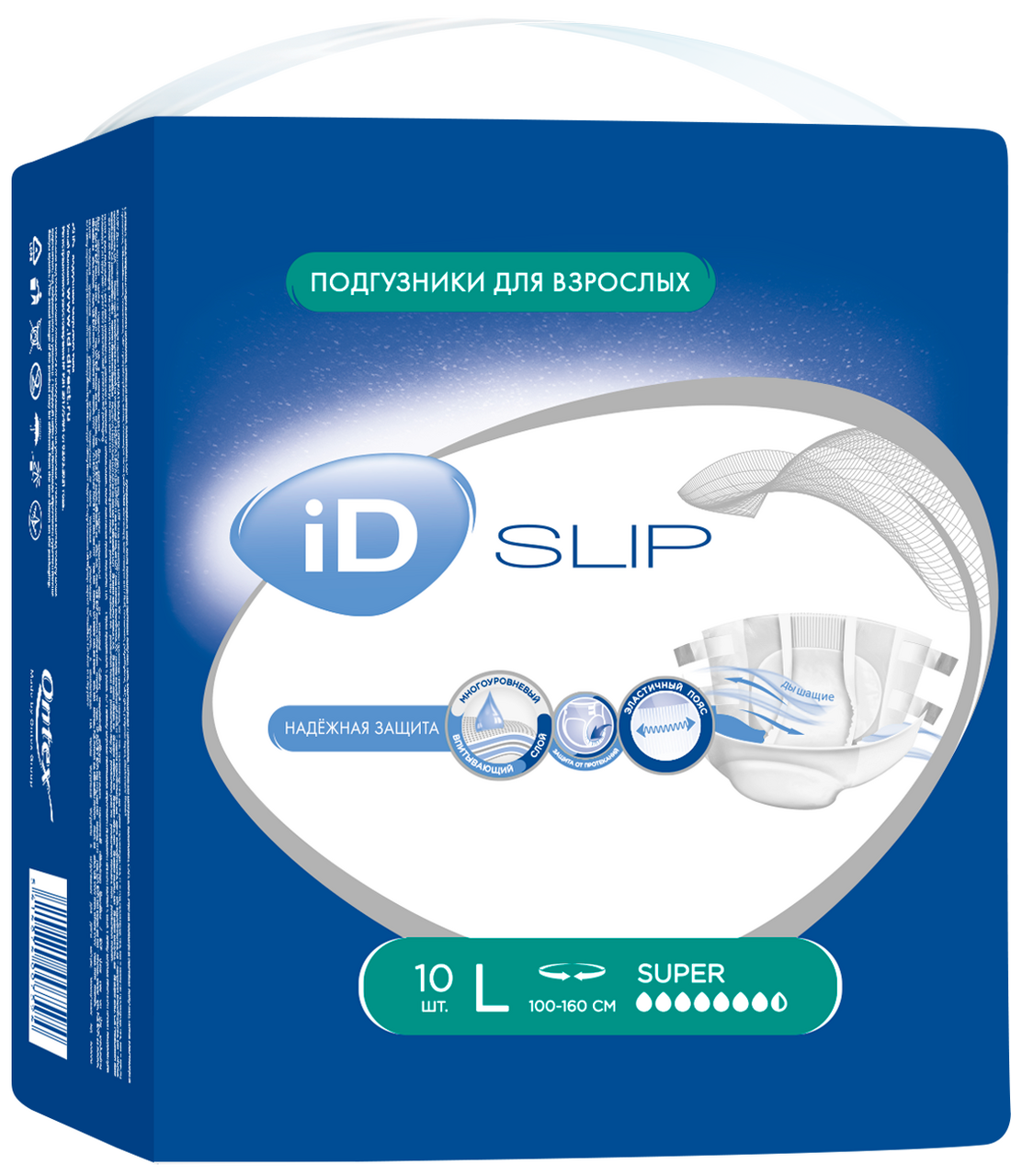 Подгузники ID Slip для взрослых размер L, 10шт
