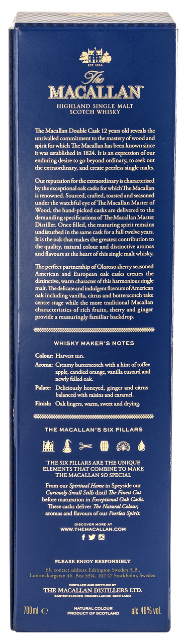 Виски Macallan Double Cask 12 лет в подарочной упаковке, 0.7л