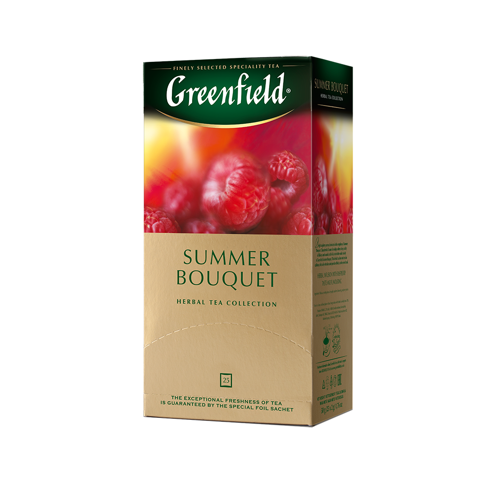 Чай Greenfield Summer Bouquet со вкусом и ароматом малины 25пак*2г