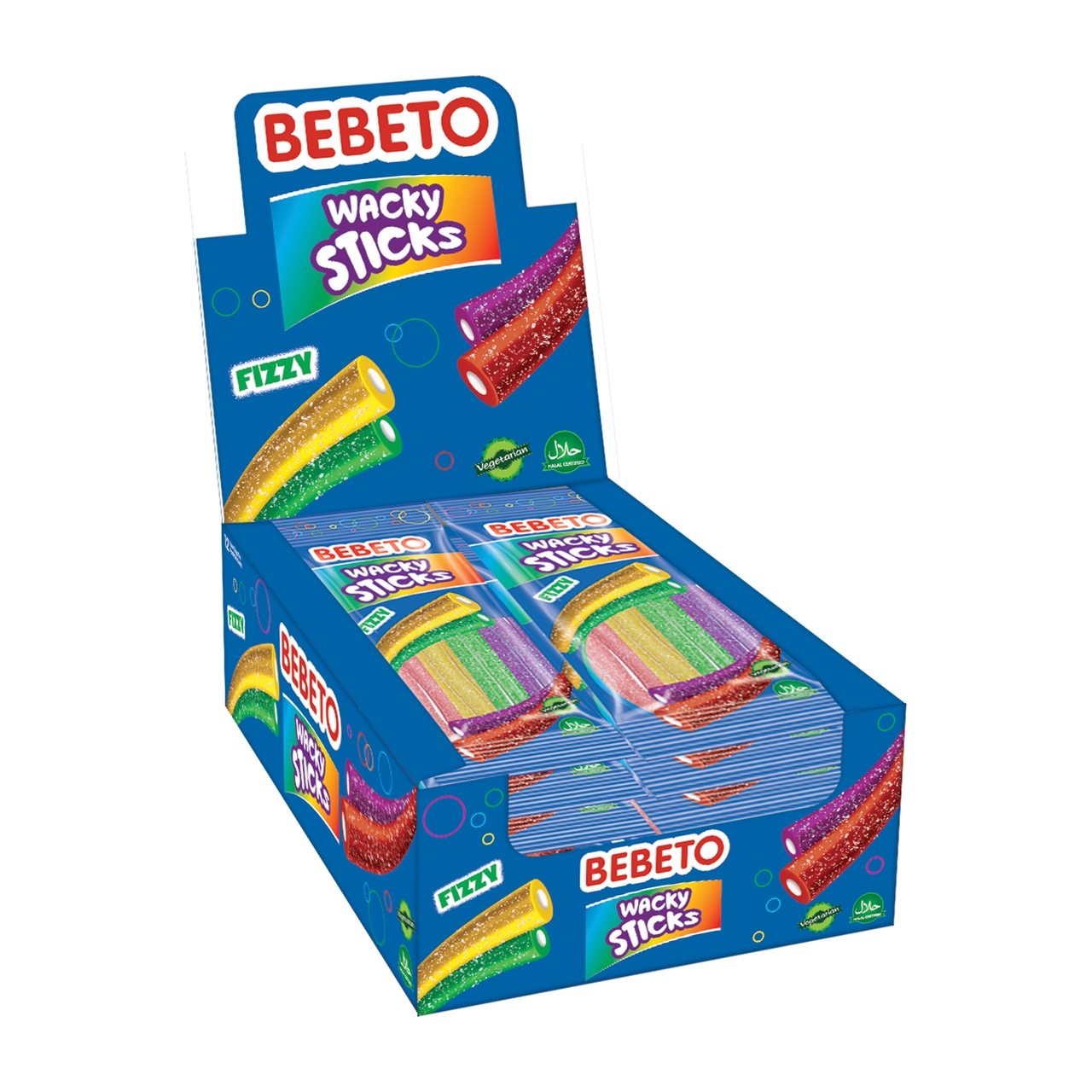 Мармелад жевательный Bebeto Wacky Sticks Fizzy, 75г