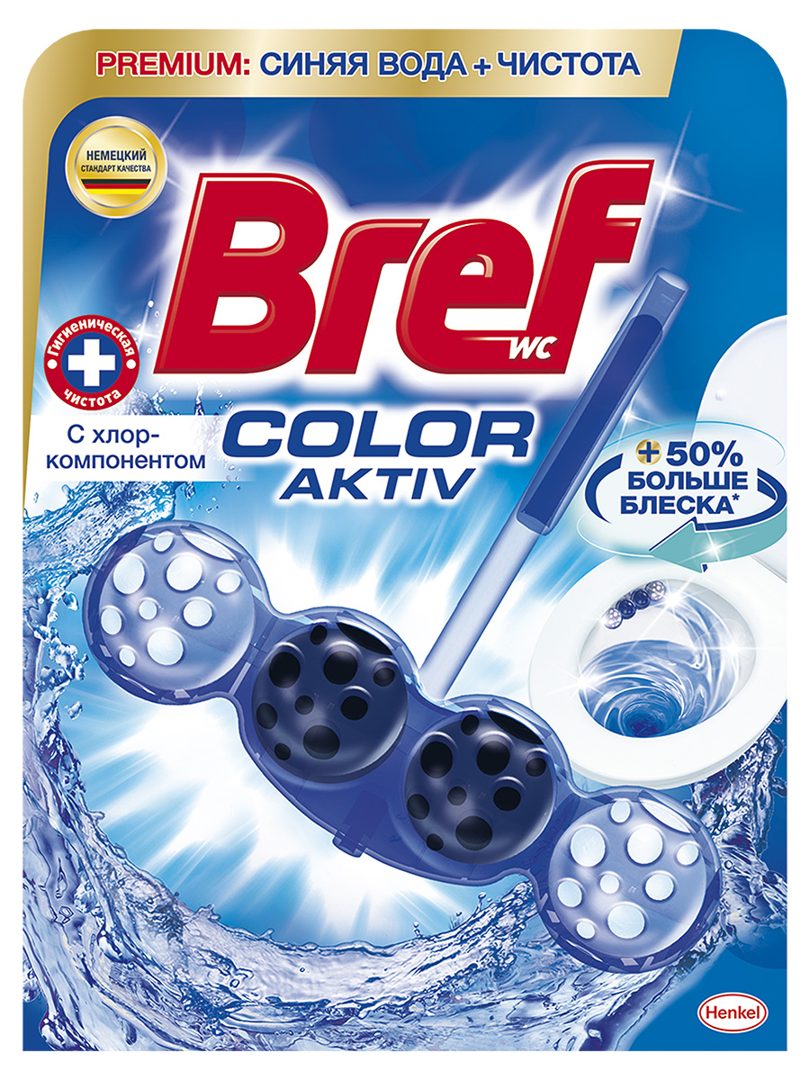 Средство чистящее для унитаза Bref Color Aktiv с хлор-компонентом 50 г