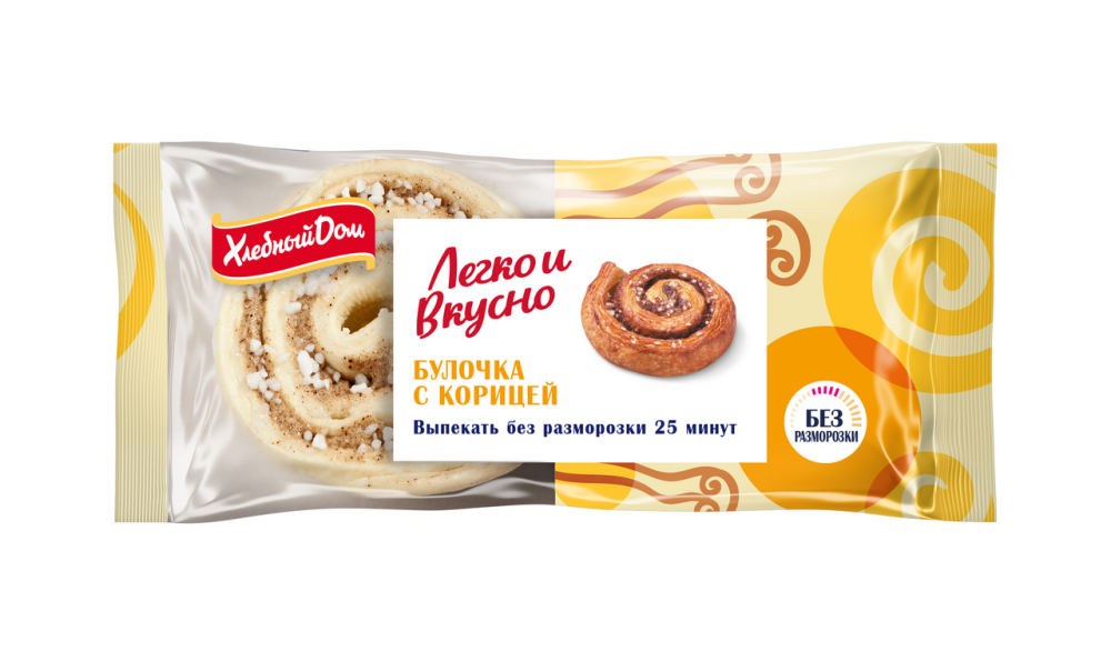Булочка Хлебный дом с корицей замороженная (90г x 2шт), 180г