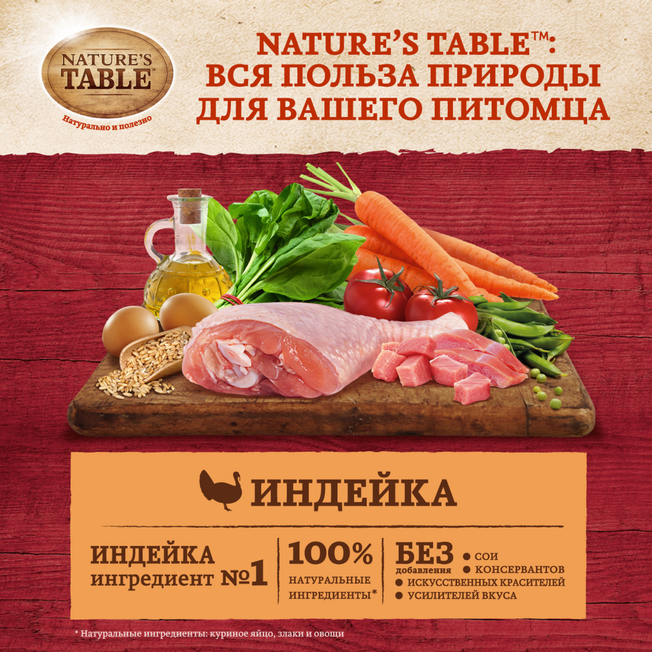 Корм сухой Nature's Table Индейка для кошек 650 г