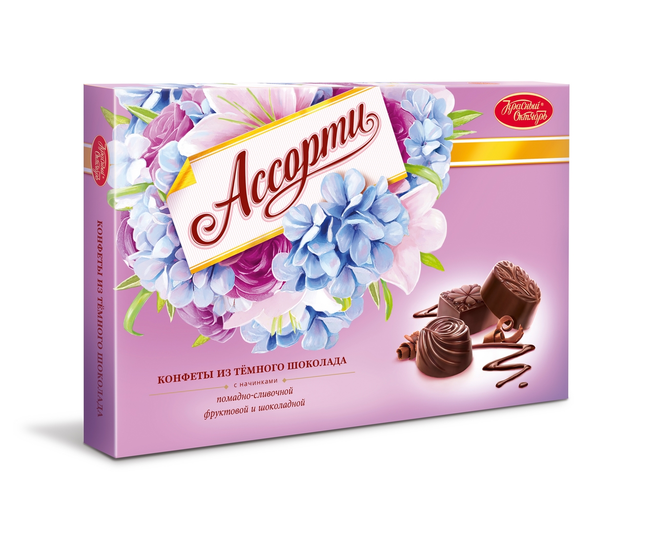 Конфеты Красный Октябрь ассорти в темном шоколаде, 185г