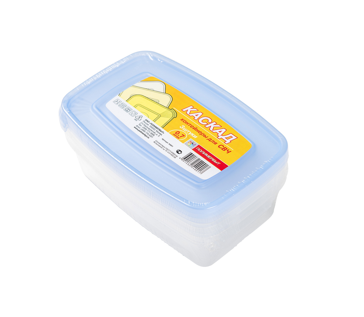 Контейнер Полимербыт 54001 700 мл светло-зеленый 3 шт